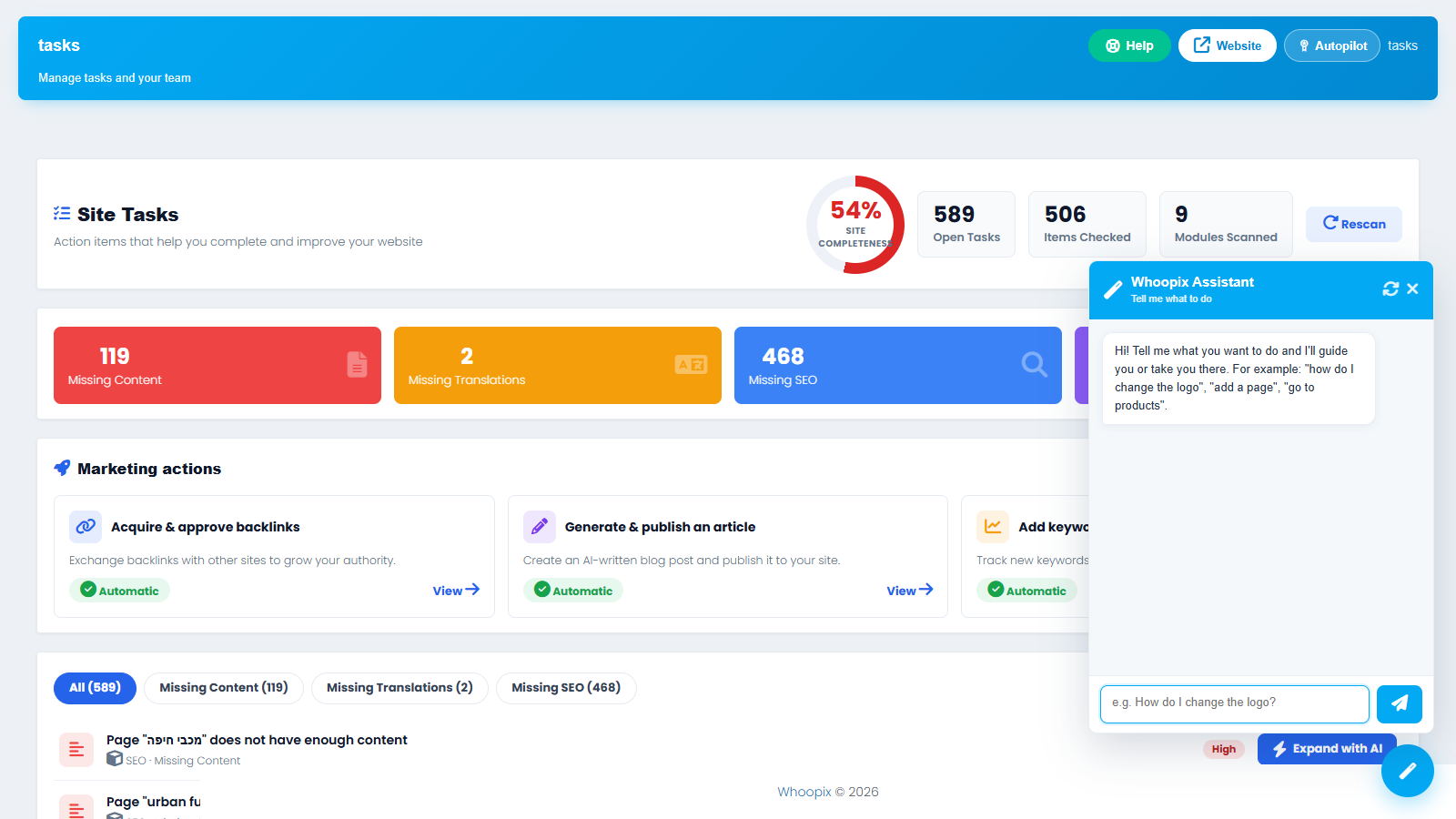WPIX AI SEO Tasks module